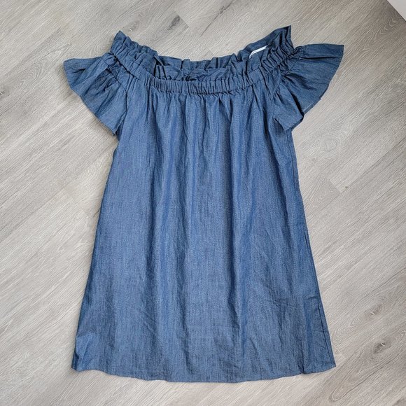 Corey Lynn Calter Dresses & Skirts - Corey Lynn Calter Chambray Off the Shoulder Dress